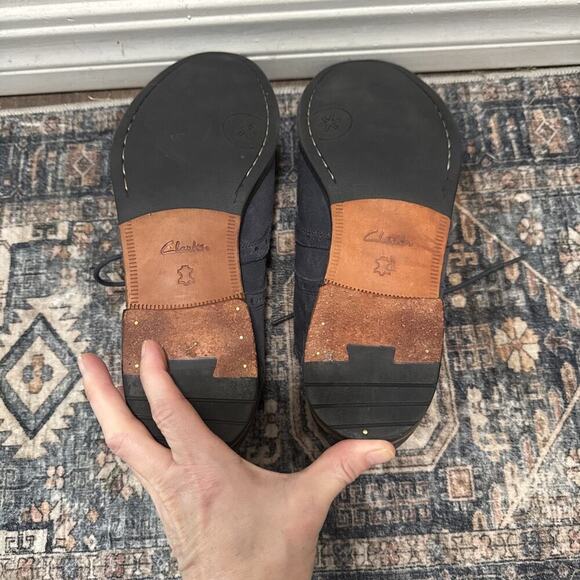 New Clarks 1825 Men's Exton Brogue Blue Suede Wing Tip Oxford Shoes 11 M New - Picture 6 of 6